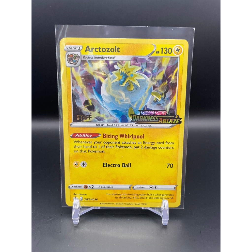 Arctozolt SWSH036 Darkness Ablaze STAFF Prerelease Promo 2020 Pokemon - NM